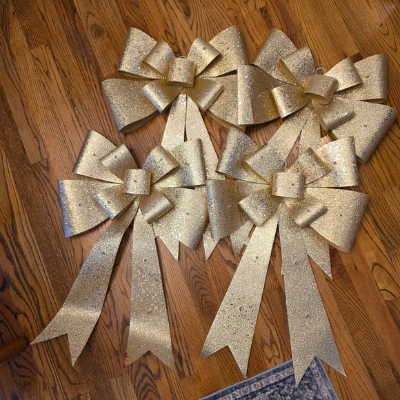 Gold Glitter Christmas Wedding  LED Lights Battery Operated Decoration 24" - Picture 10 of 14